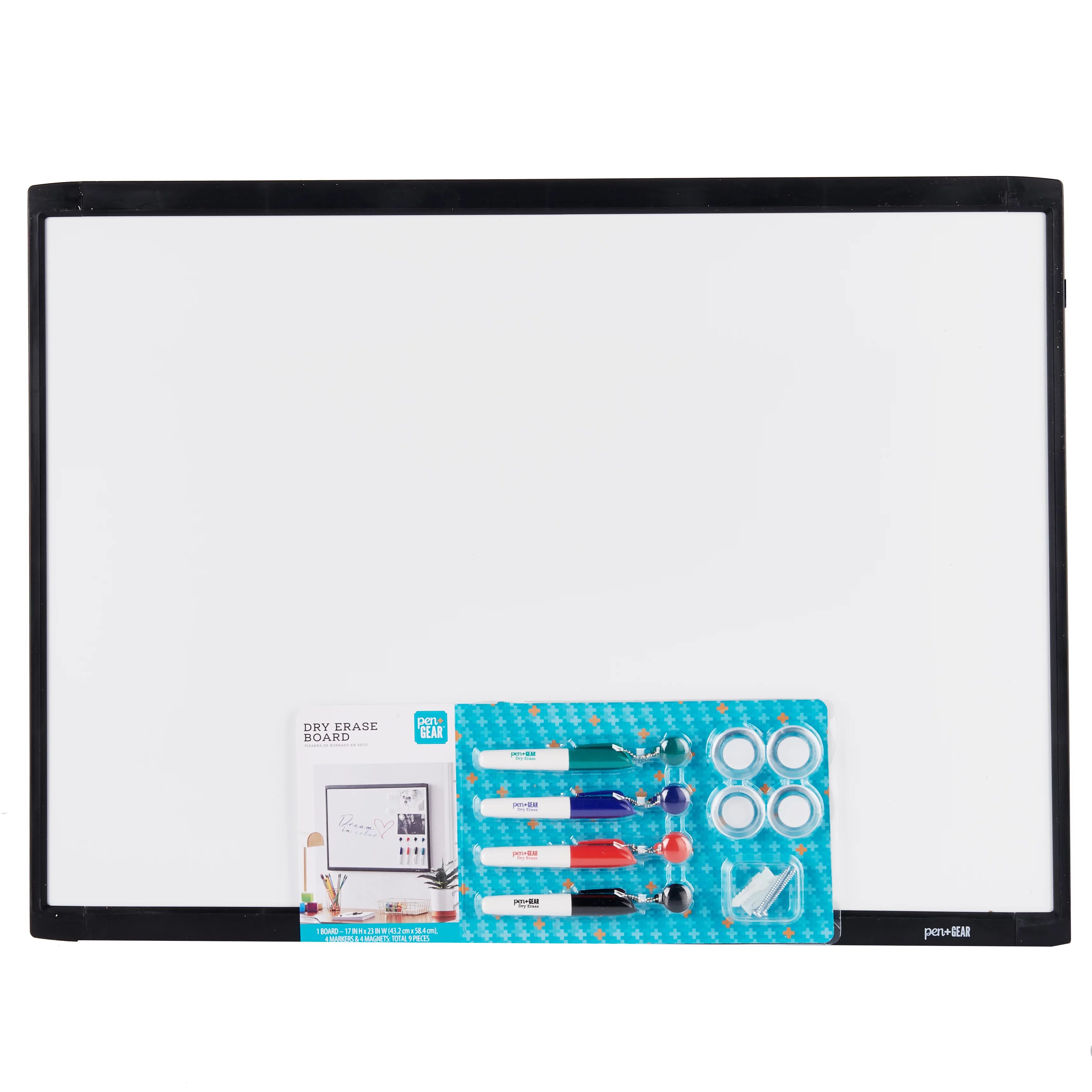 Pen + Gear Magnetic Dry Erase Board with Accessories, 17” x 23”, Black | Walmart (US)