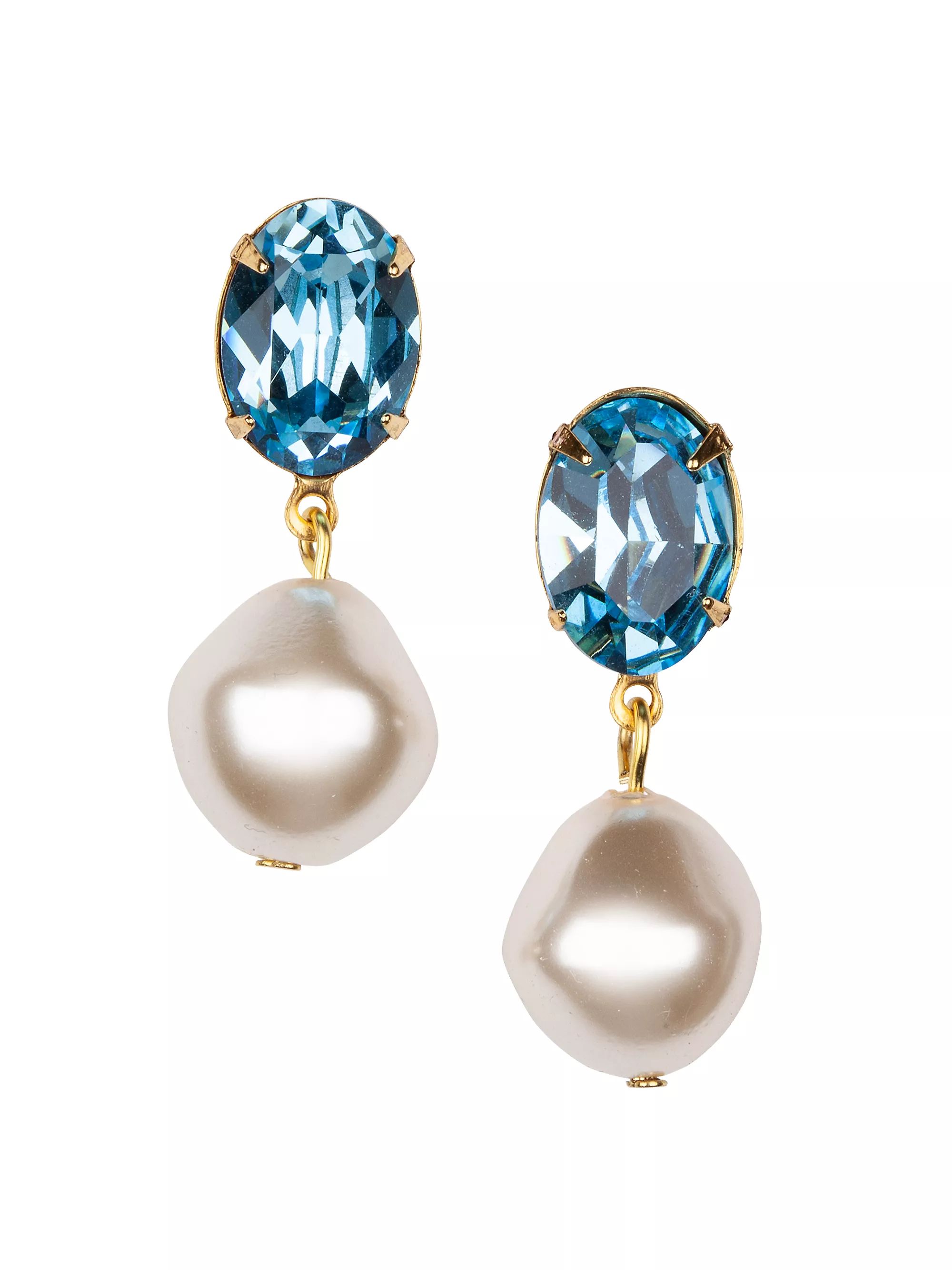 Tunis 24K Gold-Plated, Crystal & Glass Pearl Drop Earrings | Saks Fifth Avenue