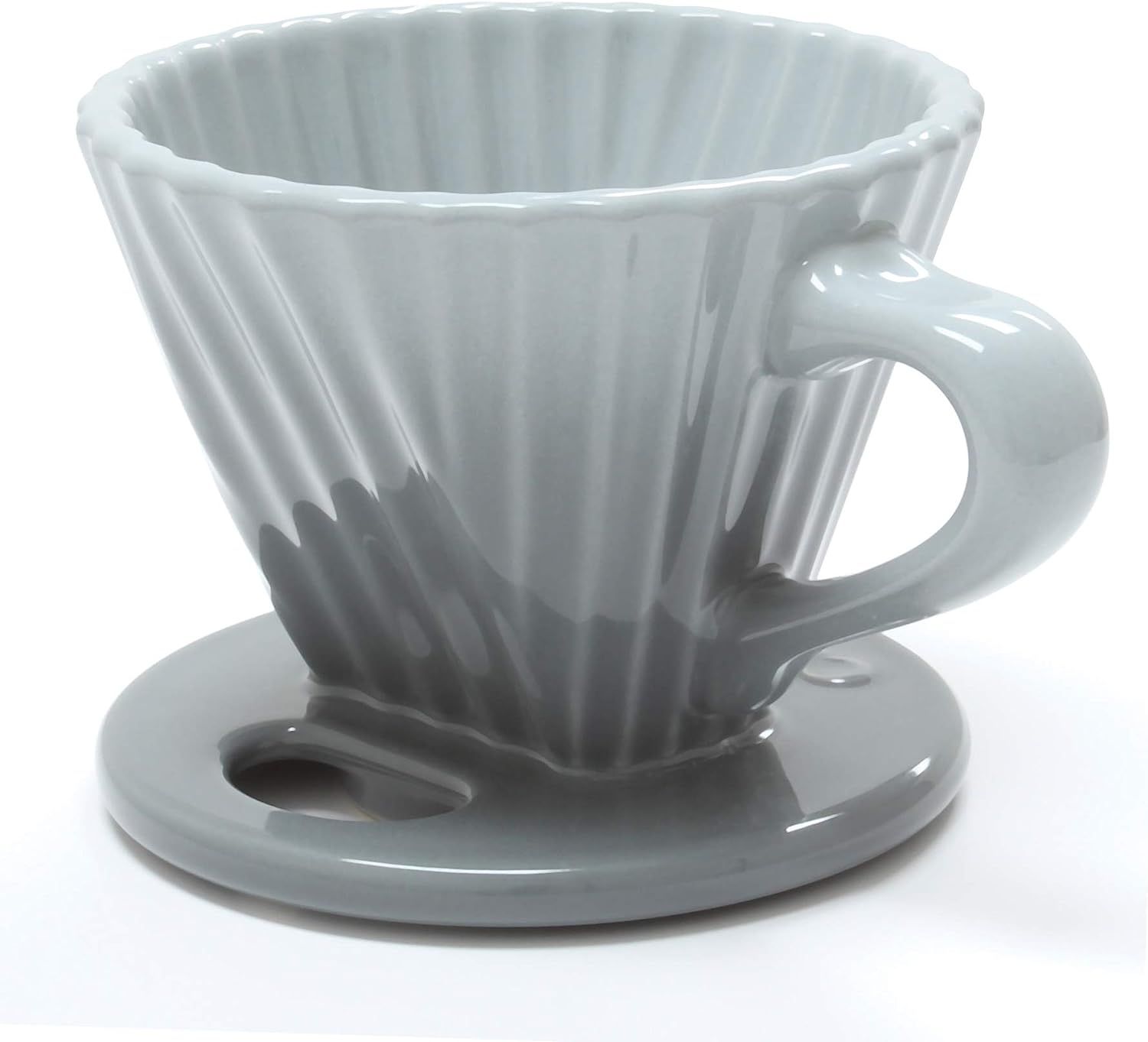 Chantal "Lotus" ceramic pour over coffee dripper, 8 ounces, Fade Grey | Amazon (US)