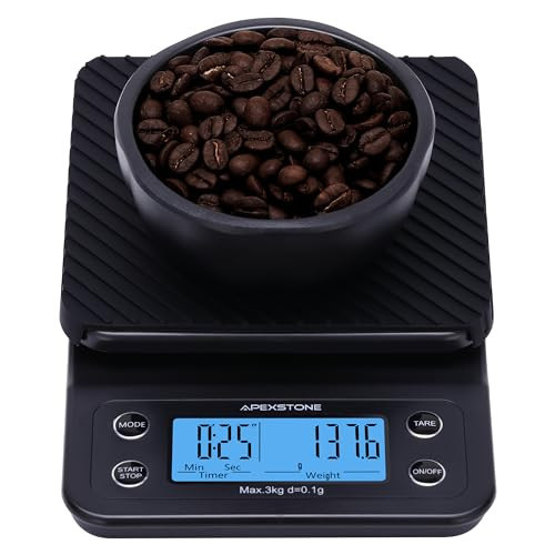 Coffee Scale with Timer Small, Apexstone Espresso Scale with Timer Small, Espresso Coffee Scale with Timer for Pour Over Coffee (Batteries Included) | Amazon (US)