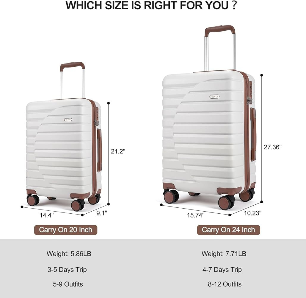CLUCI Checked Luggage with Spinner Wheels,Lightweight Hardside Suitcase PC Hardshell Luggage with... | Amazon (US)