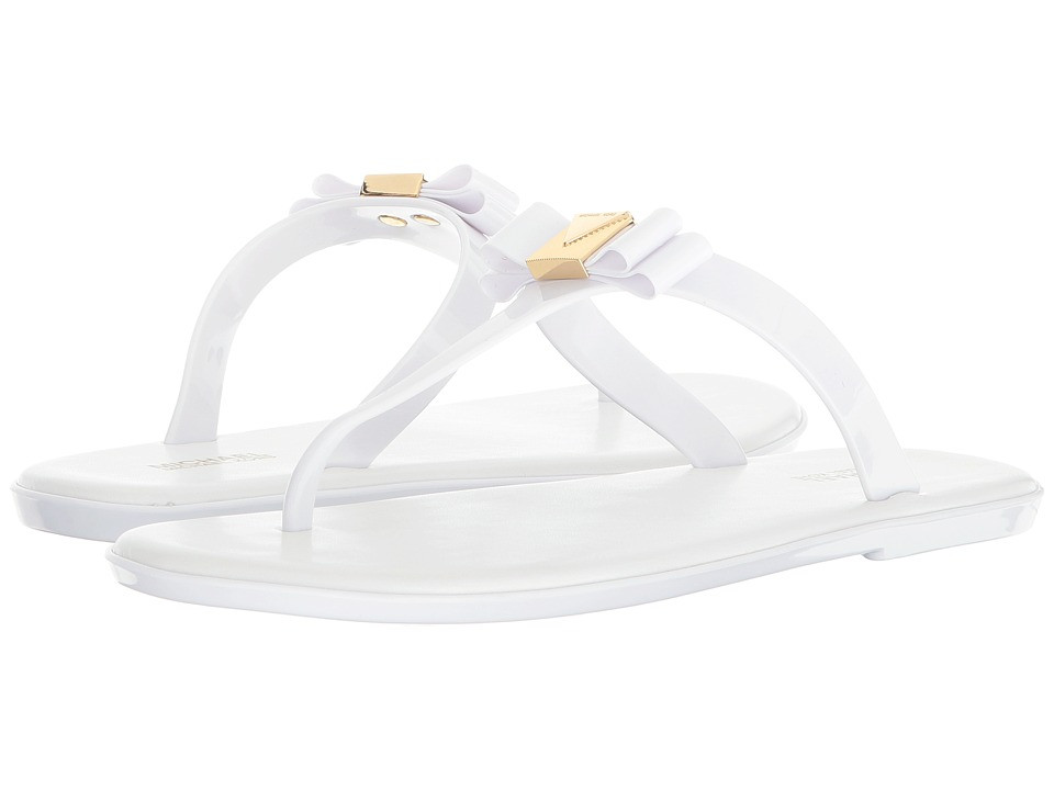 MICHAEL Michael Kors Caroline Jelly Thong (Optic White PVC) Women's Shoes | Zappos