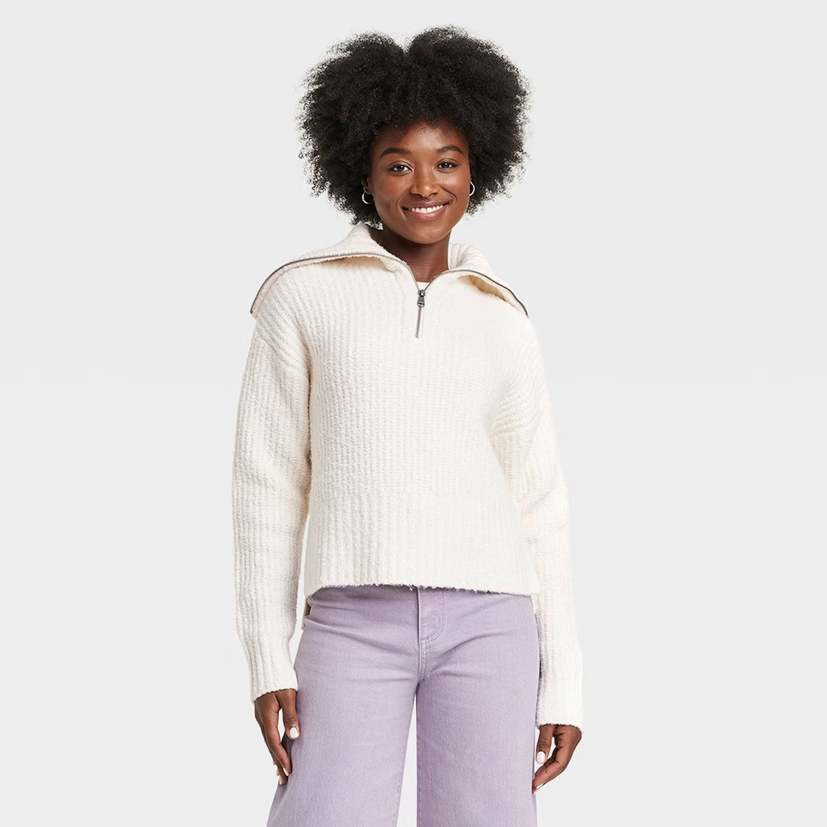 Women's Quarter Zip Collared Pullover Sweater - Universal Thread™ | Target