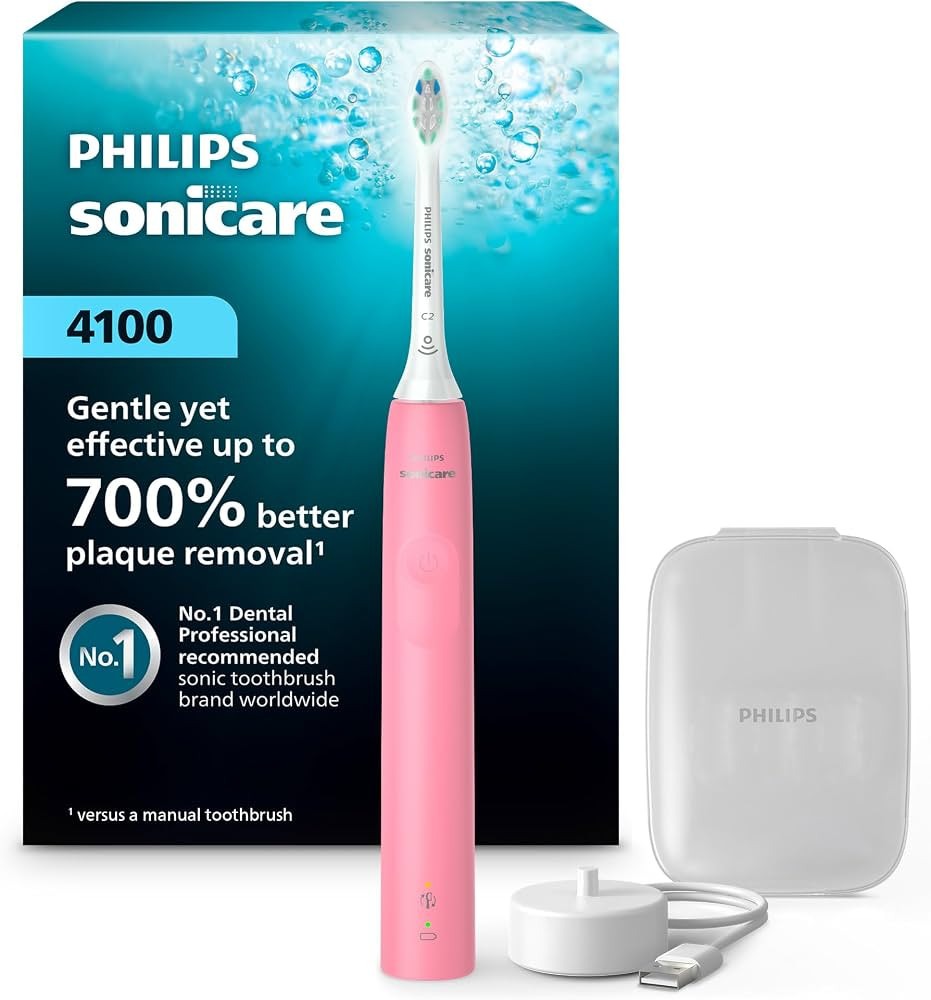 Philips Sonicare 4100 Rechargeable Electric Toothbrush, Deep Pink | Amazon (US)