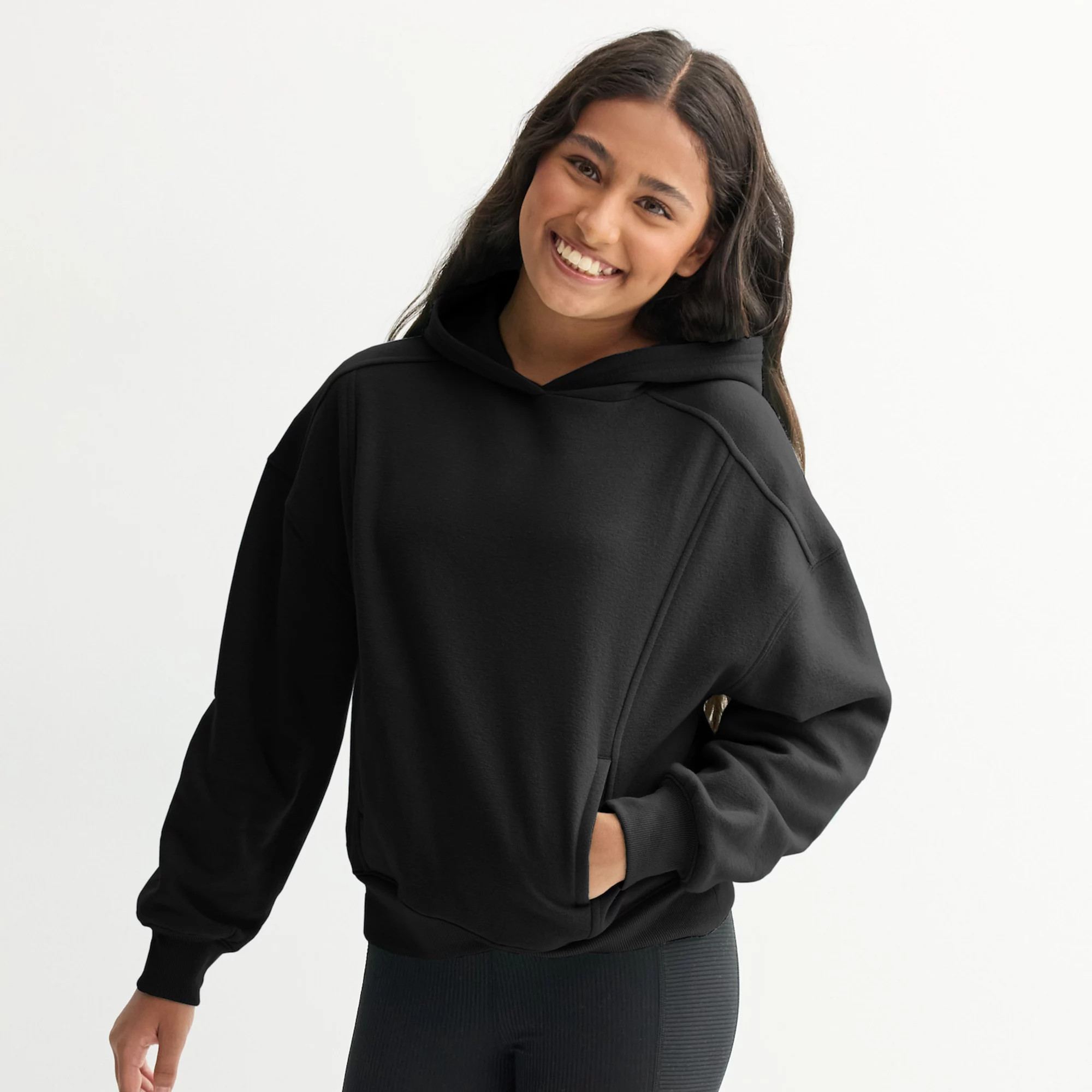 Girls 7-16 Tek Gear® Relaxed Fit Fleece Seamed Hoodie | Kohl's