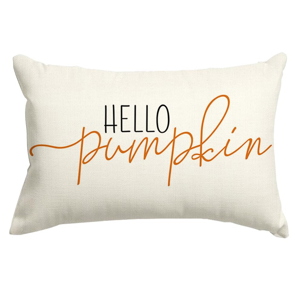 RABUSOFA Fall Pillow Covers 12x20 Inch,Autumn Hello Pumpkin Pillows Decorative Throw Pillows,Lumb... | Amazon (US)