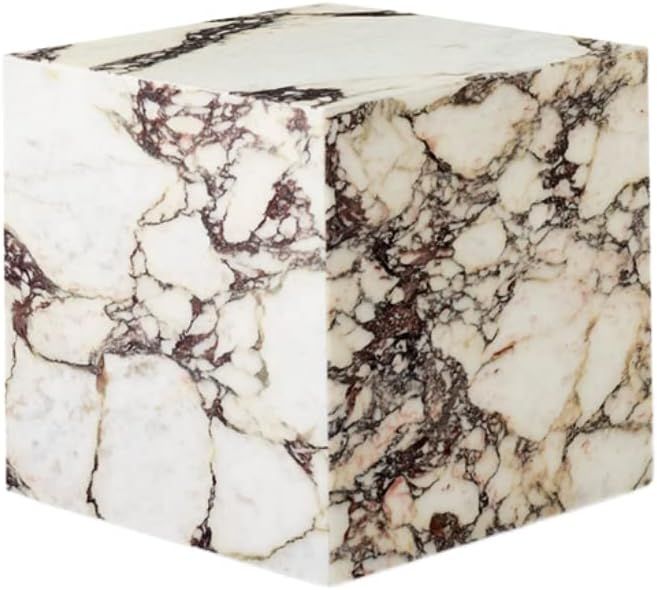 Gnirue Handmade Hollow Coffee Table Side Table Italy Marble Stone Plinth (Square-40x40x40CM) | Amazon (US)