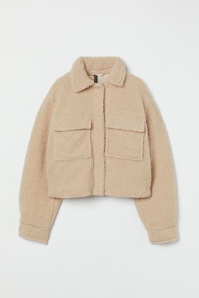 Short Faux Shearling Jacket | H&M (US)