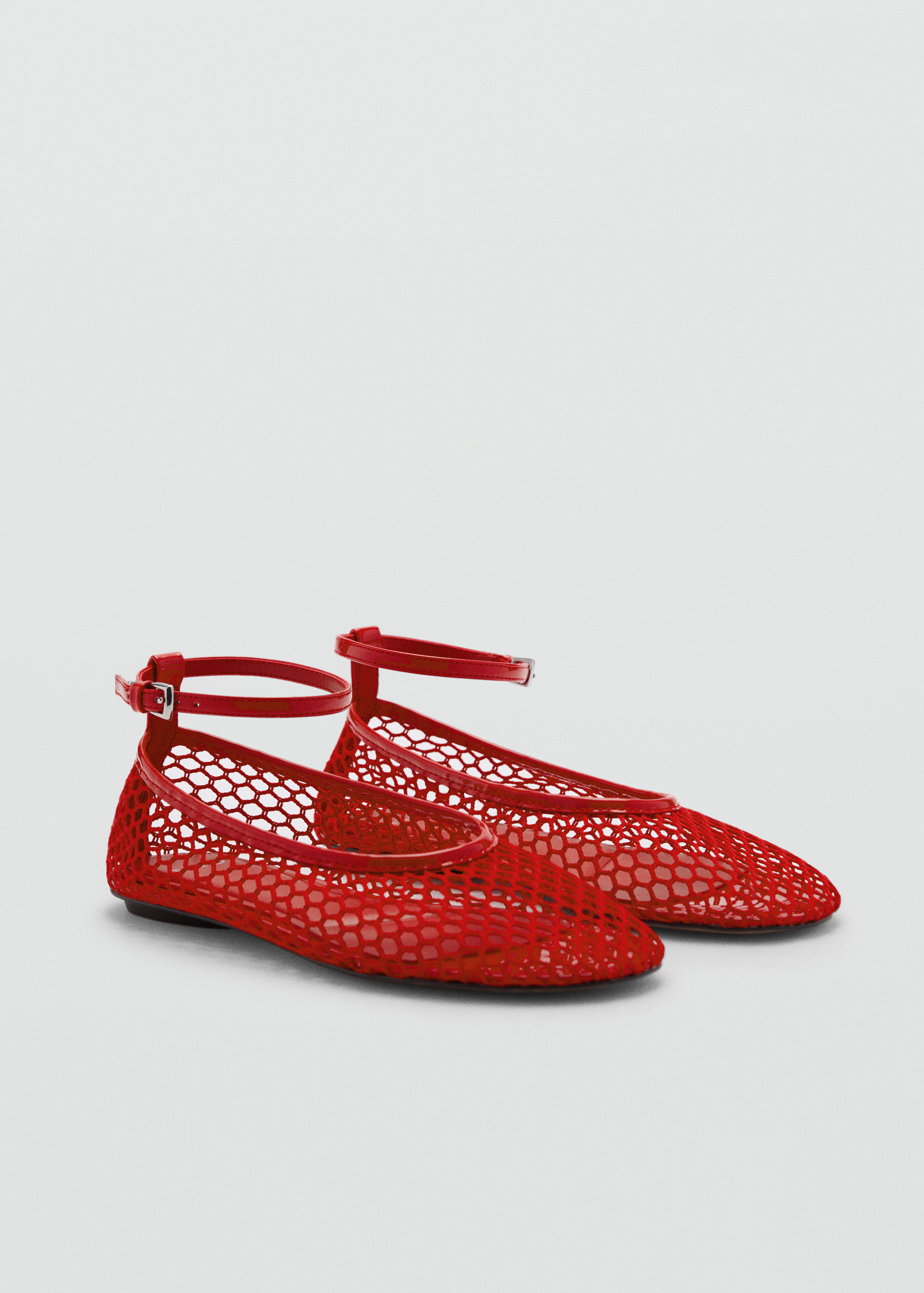 Mesh ballerinas with buckle strap | MANGO (UK)