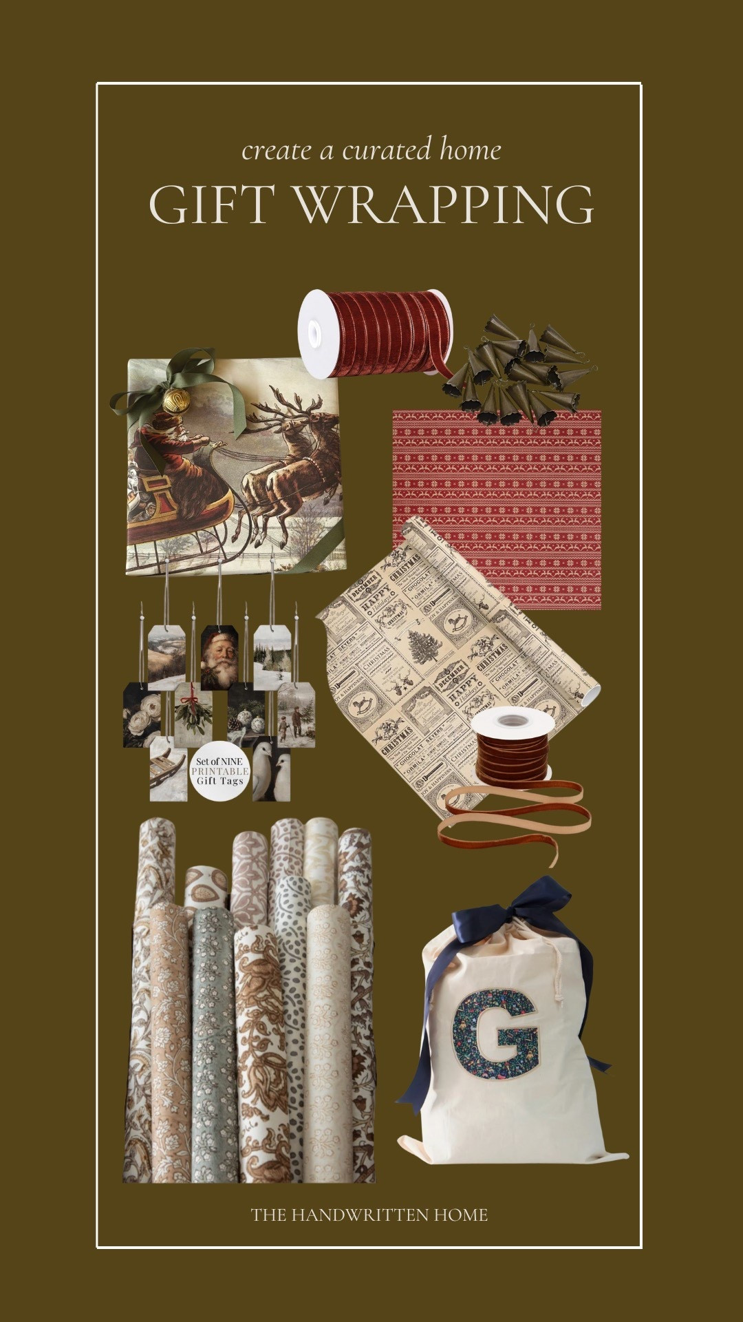 Holiday gift wrap! Mixing in lots of patterned, wrapping paper, velvet ribbon and mini antique bells

#LTKSaleAlert #LTKHome #LTKSeasonal