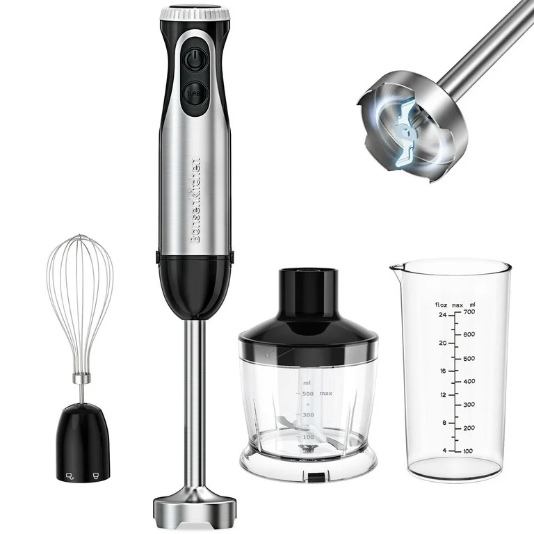 Bonsenkitchen Immersion Blender Handheld, Stainless Steel Hand Stick Blender, 20-Speed Hand Blend... | Walmart (US)
