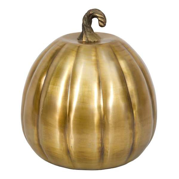 Gold Metal Pumpkin Decor, 9" | At Home