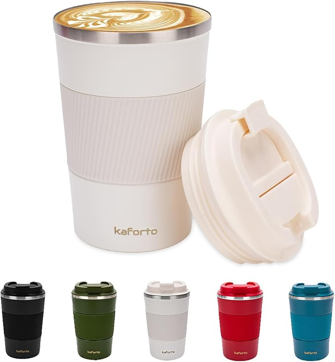 12oz Insulated Coffee Travel Mug Stainless Steel Vacuum Coffee Cup Leakproof with Screw Lid Doubl... | Amazon (US)