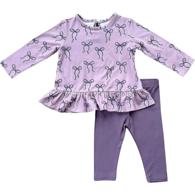 Babysprouts | Long Sleeve Peplum Set Hair Bow (Multicolor, Size 2Y) | Maisonette | Maisonette