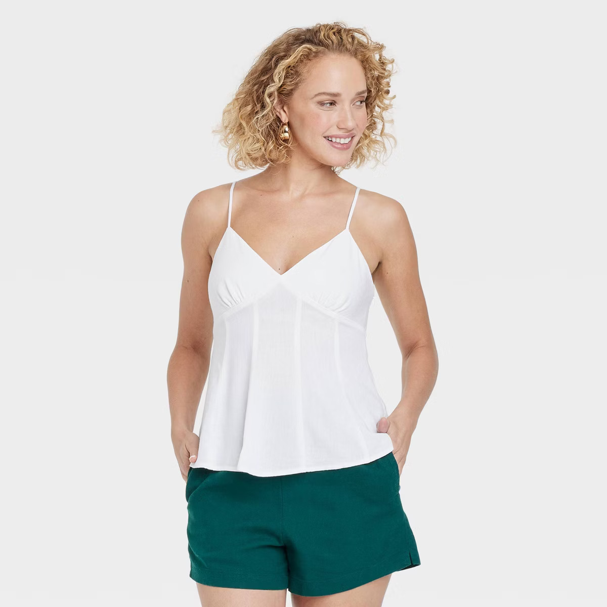 Women's Fit N Flare Linen Tank Top - A New Day™ | Target