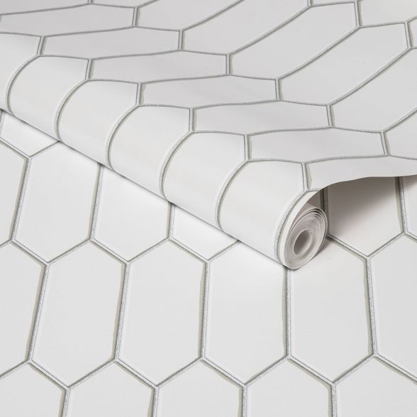 Hexagon Tile Peel & Stick Wallpaper White - Threshold™ | Target