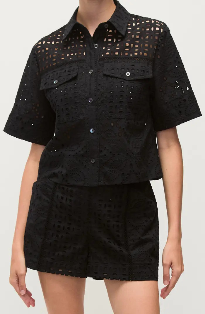Spruce Cotton Eyelet Button-Up Shirt | Nordstrom Rack