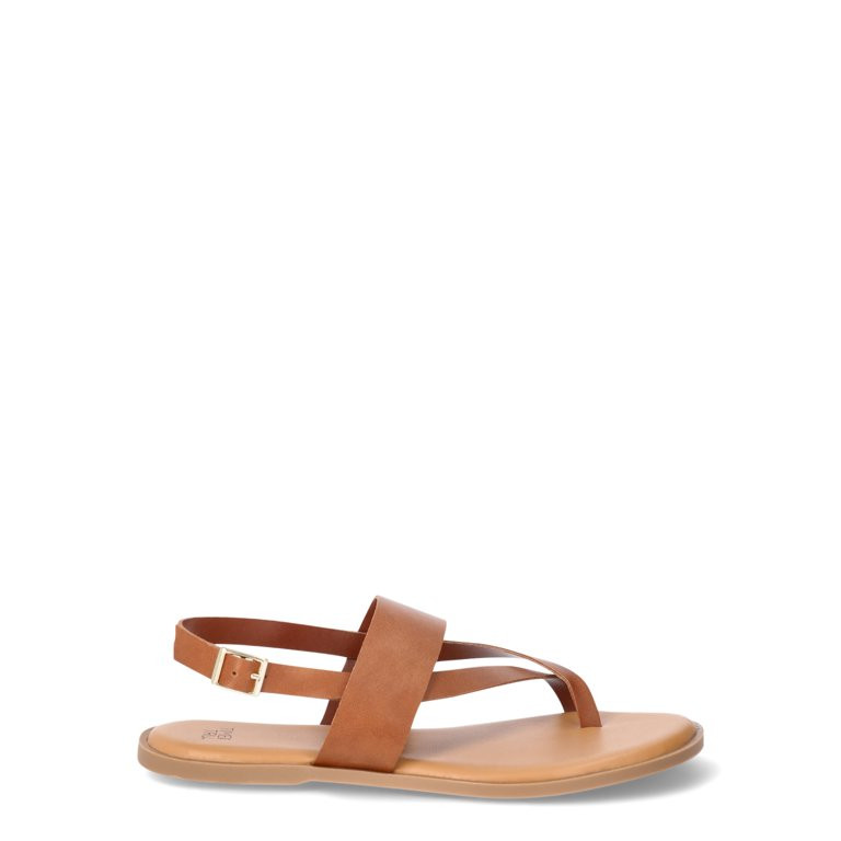 Time and Tru Women's Strappy Toe Thong Sandals, Sizes 6-11 | Walmart (US)
