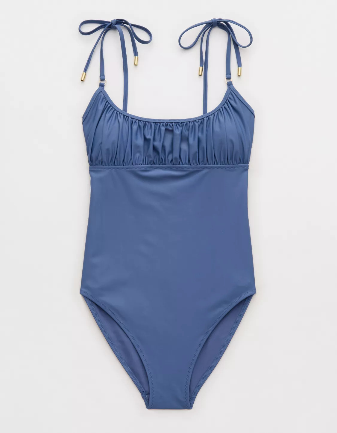 Aerie Ruched Full Coverage Scoop One Piece Swimsuit | American Eagle Outfitters (US & CA)