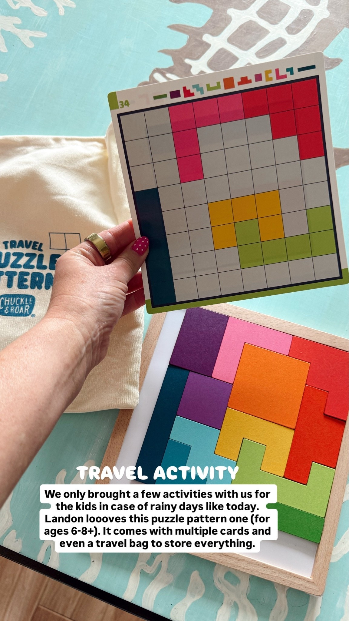 Travel puzzle activity for kids (ages 6-8+).