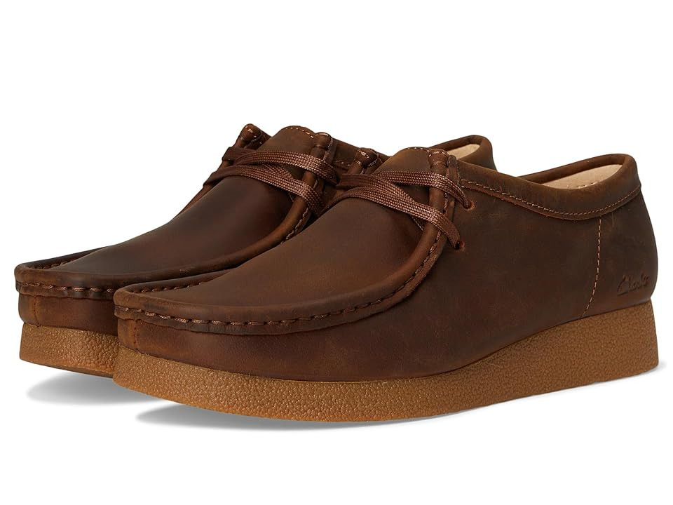 Clarks Wallabee EVO Shoes Women's Dress Flat Shoes Beeswax Leather : 9.5 B - Medium | Zappos