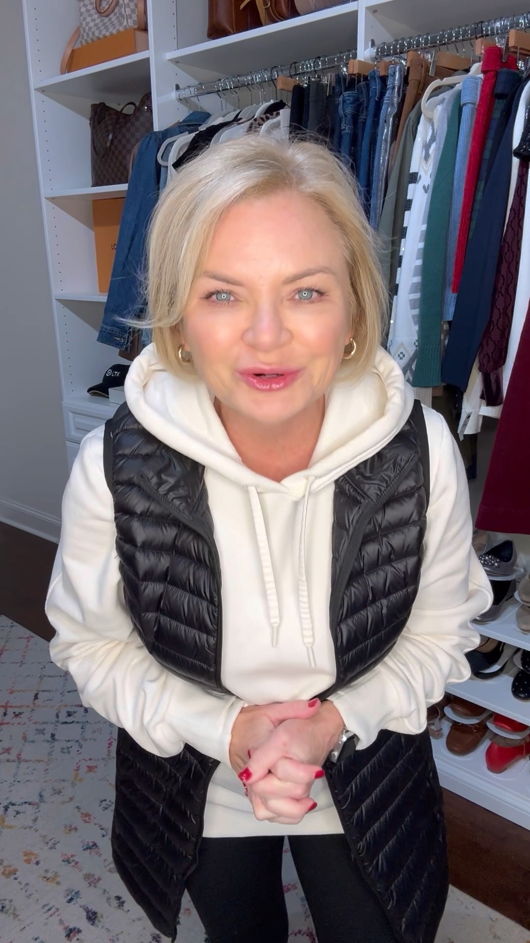 Hope y'all are staying safe & warm in this winter weather! This is one of my favorite winter errand-running type outfit. The hoodie is so soft & cozy, has good stretch. The puffer vest has been a great addition to my winter wardrobe.

Athleisure 
Activewear
Puffer vest
Leggings
Winter outfit
Petite

#stylewithserena
#winteroutfit
#athleisure
#activewear
#fashionover50

#LTKWatchNow #LTKActive #LTKFindsUnder100