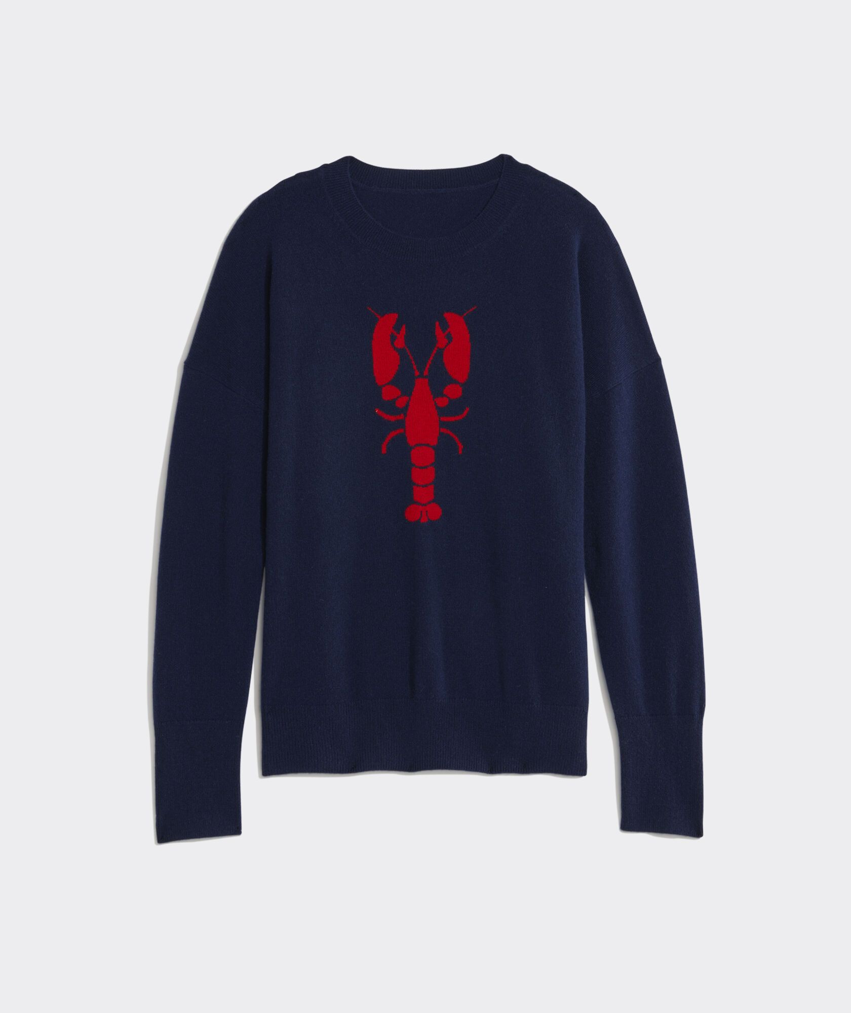Lobster Intarsia Cashmere Crewneck Sweater | vineyard vines