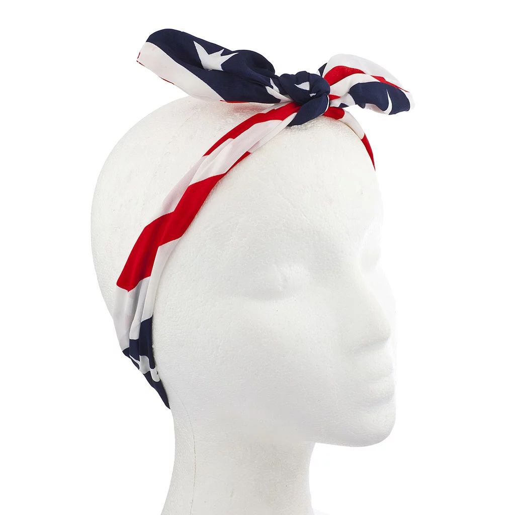 Lux Accessories American Fourth Of July American Flag Bow Headwrap Headband | Walmart (US)