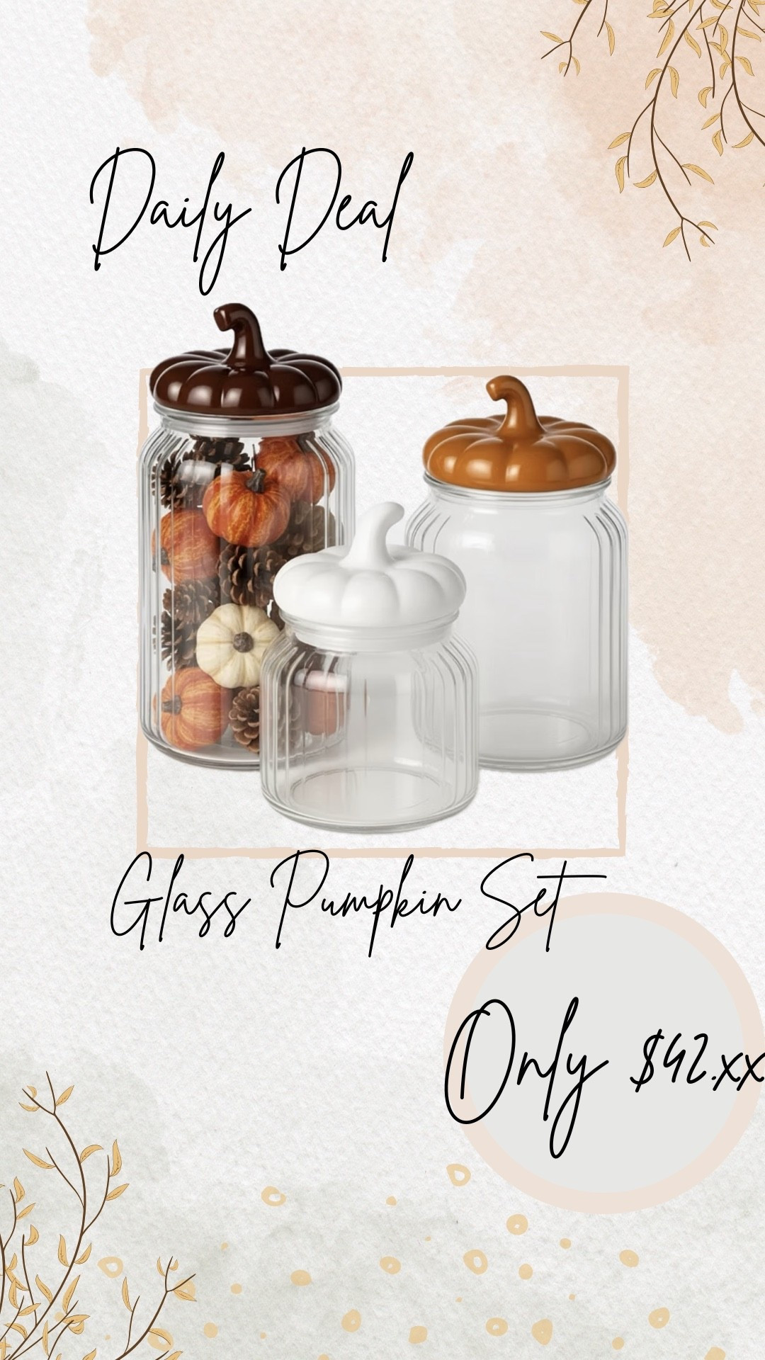 Beautiful glass pumpkin top jars for home decor or kitchen. 

fall home decor, fall decor, autumn home decor, Amazon fall decor, cozy fall decor, farmhouse fall decor, neutral fall decor, modern fall decor, rustic fall decor, fall decorations for home, fall kitchen decor, fall living room decor, fall entryway decor, fall table decor, fall mantle decor, fall porch decor, pumpkin decor, faux pumpkins, fall candles, fall wreath, autumn wreath, fall throw pillows, cozy home decor, harvest decor, Thanksgiving decor, seasonal home decor, fall decorating ideas, cozy autumn home, Amazon home finds, Amazon home decor, affordable fall decor

#LTKHome #LTKvlog #LTKSeasonal