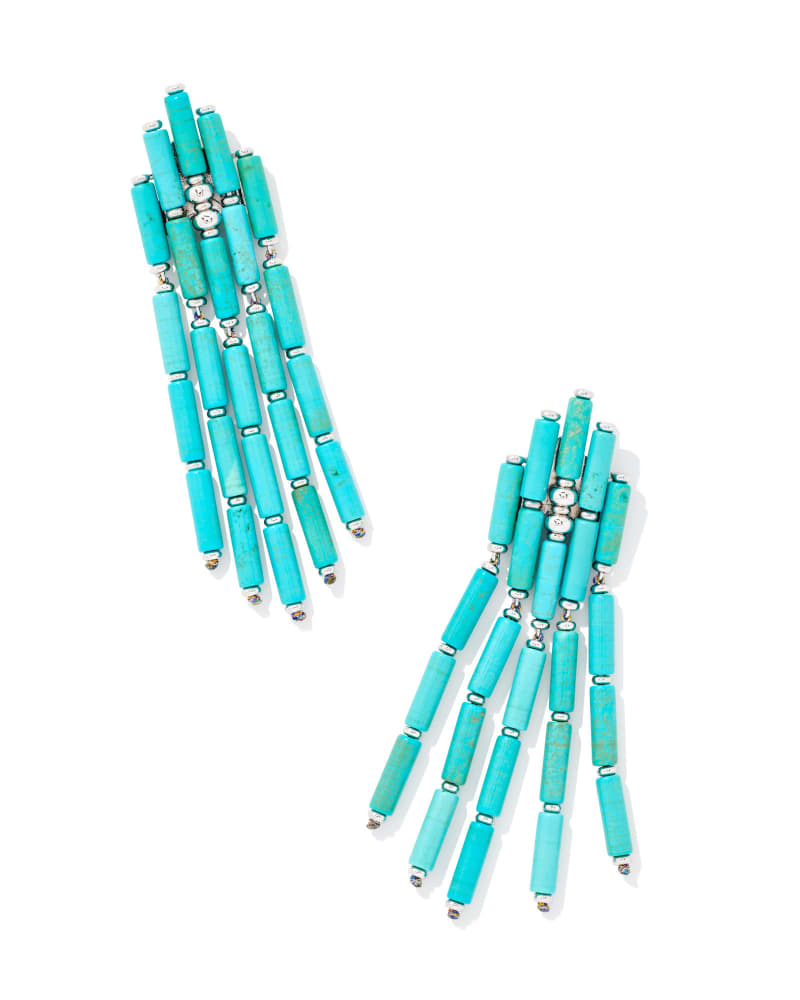 Ember Silver Statement Earrings in Variegated Turquoise Magnesite | Kendra Scott