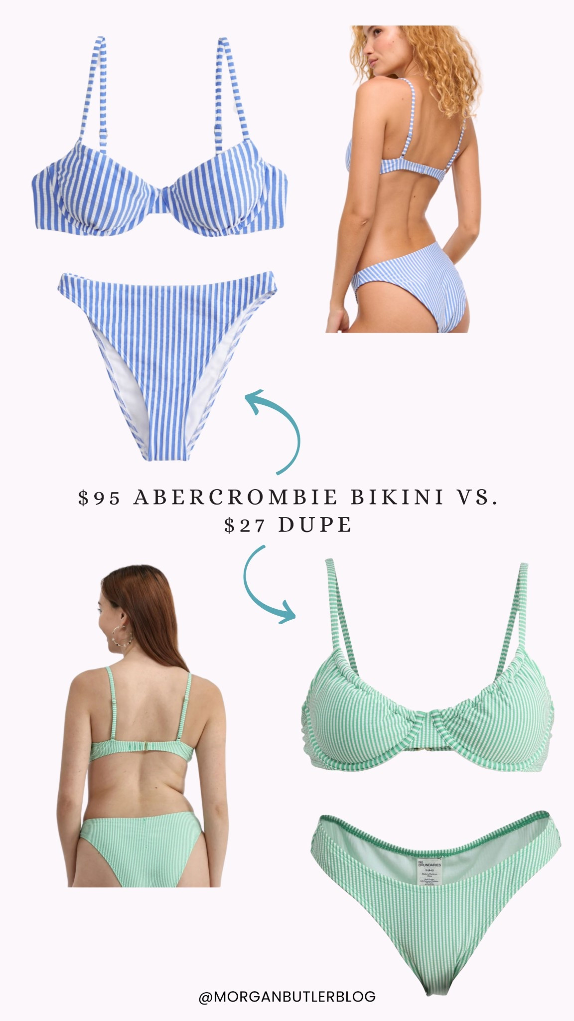 Regularly $95 bikini vs $27 bikini 🤯👙 I got the $27 one last month and I’m so glad I did! Loving the stripes right now! 🌈

#LTKTravel #LTKFindsUnder50 #LTKSwim