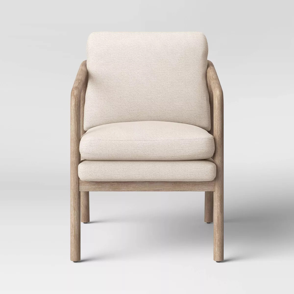 Tufeld Wood Armchair Beige - Threshold™: Modern Accent Furniture, No Assembly Required | Target