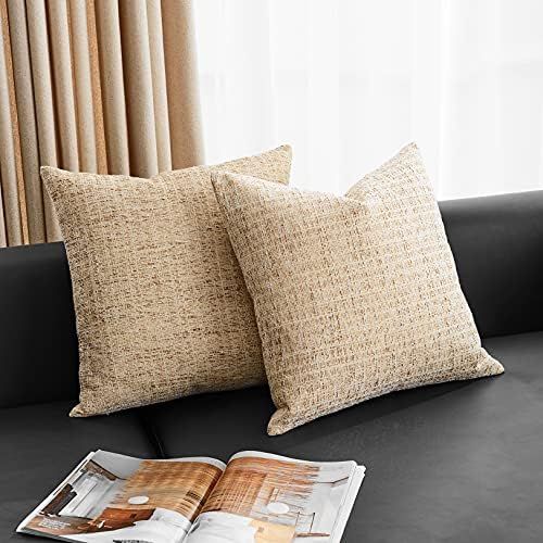 Amazon.com: Hocomo Set of 2 Linen Throw Pillow Covers, Solid Color Burlap Decorative Pillow Cover... | Amazon (US)