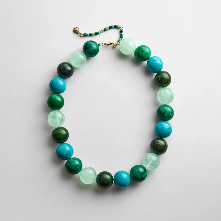 Jane Beaded Necklace - Blue Multi Bead | BaubleBar