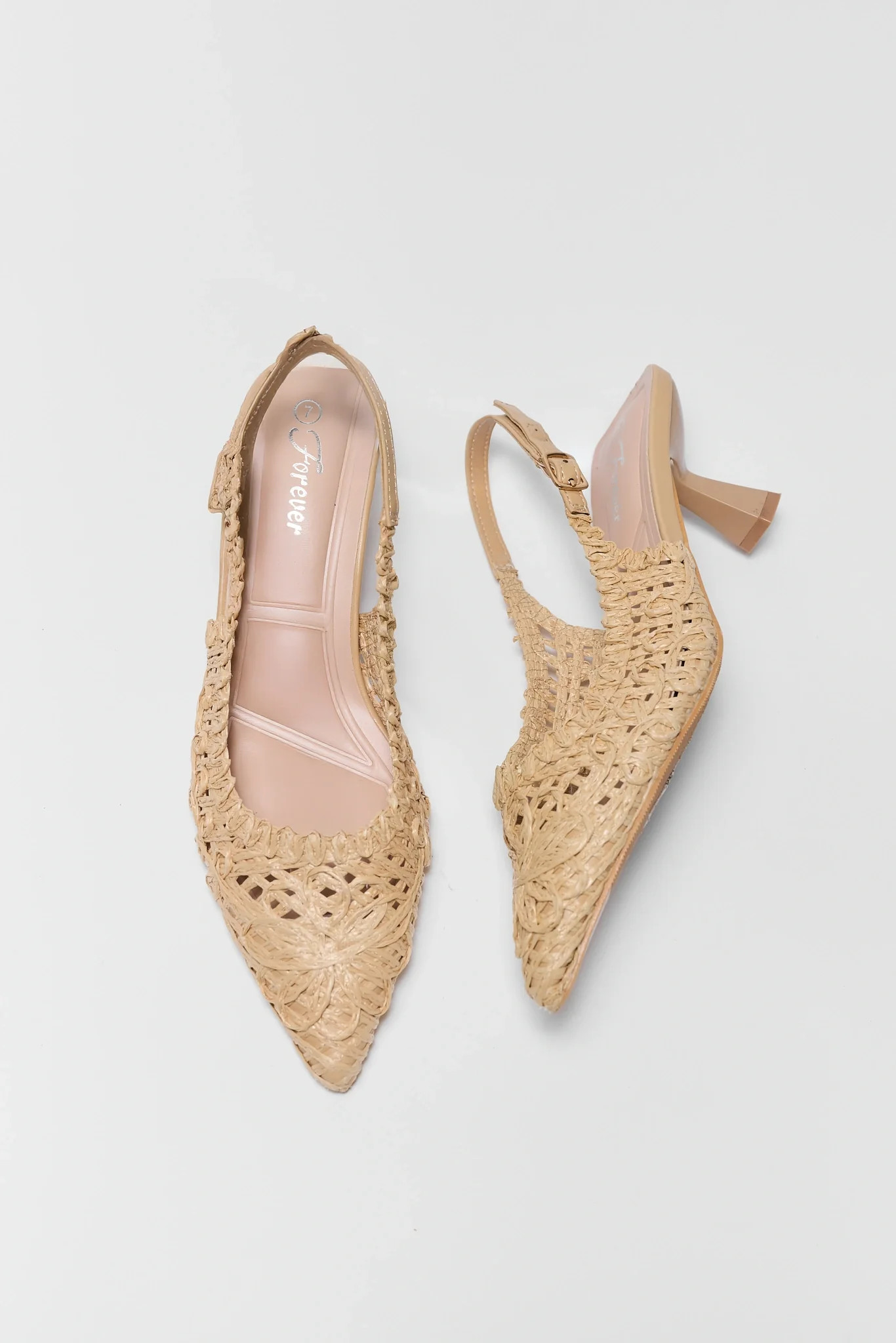 Annalise Woven Slingback Kitten Heels | Avara