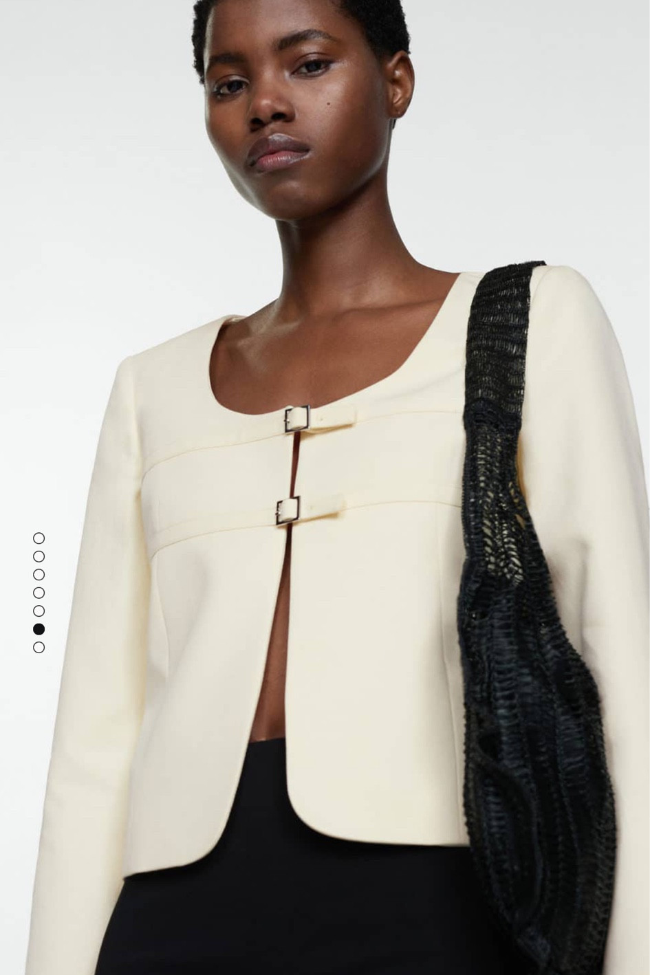 Mango double buckle jacket. White blazer jacket, scoop neck jacket, beige tweed jacket, cotton jacket for work

#LTKstyletip #LTKworkwear #LTKsalealert