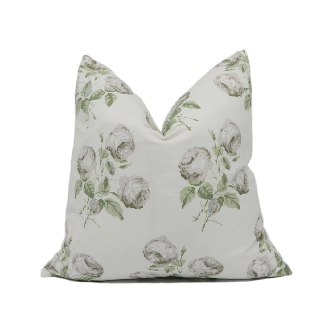 Colefax and Fowler - Bowood - Silver / Leaf - Classic Iconic Floral Cushion Cover - Handmade Thro... | Etsy (US)