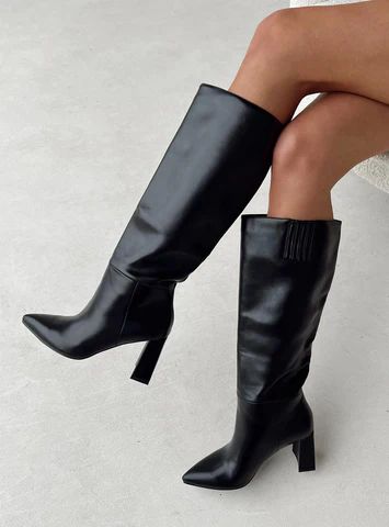 Vesper Knee High Boots Black | Princess Polly US