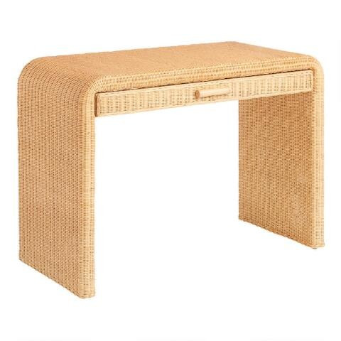 Rattan Waterfall Kalinda Desk with Drawer | World Market