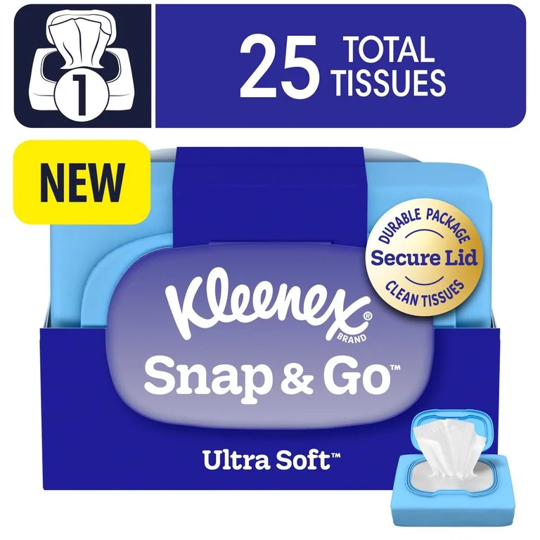 Kleenex Snap & Go Ultra Soft 3-Ply On-The-Go Facial Tissues, 1 Pack | Walmart (US)