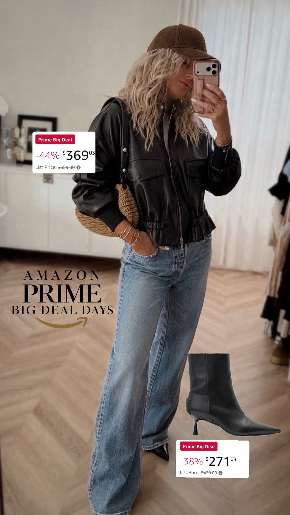 THIS is a Prime Day find worth talking about‼️✨ 👀 My Sofi leather bomber is on major sale and these jeans are trending like crazy. TTS for this fit, size up if you want them baggier. Multiple washes + the boots are on sale too✨🤌🏼. The jacket is moving FAST, so I added a similar option just in case. These are designer finds worth grabbing! ✨



Fall style. Jeans. Denim. Sale. Leather. Baggy jeans. Boots.