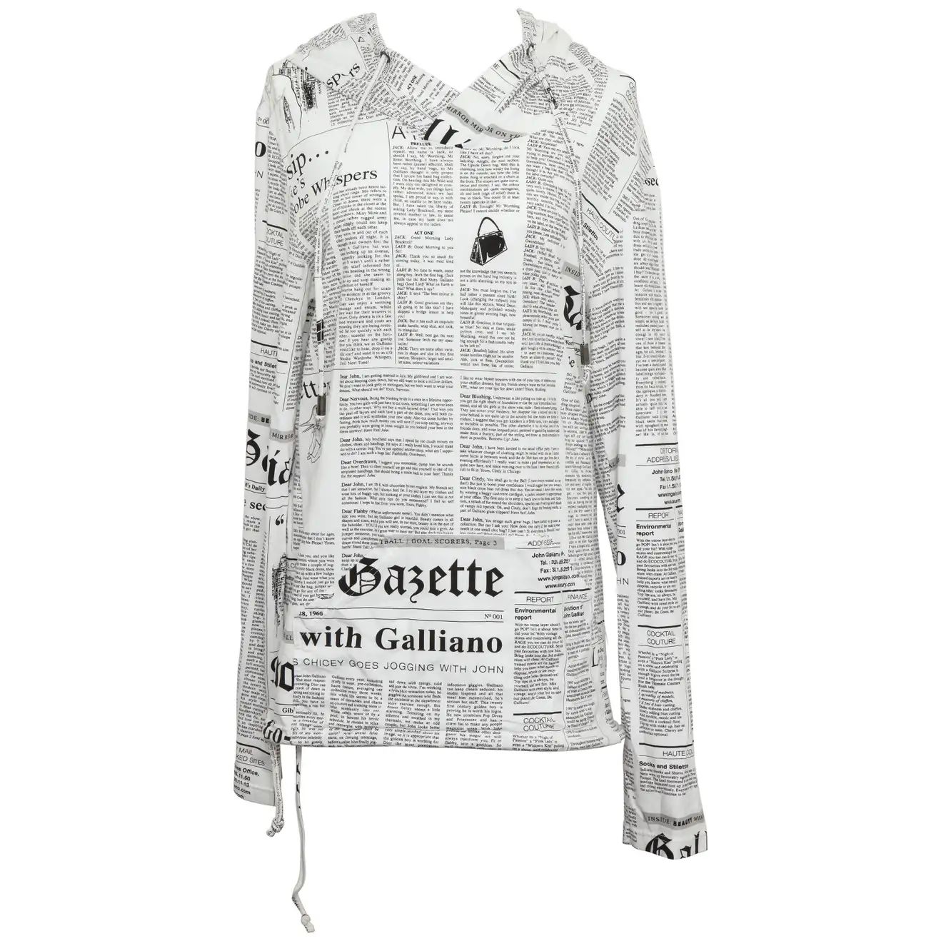 John Galliano Newspaper Hoodie | 1stDibs