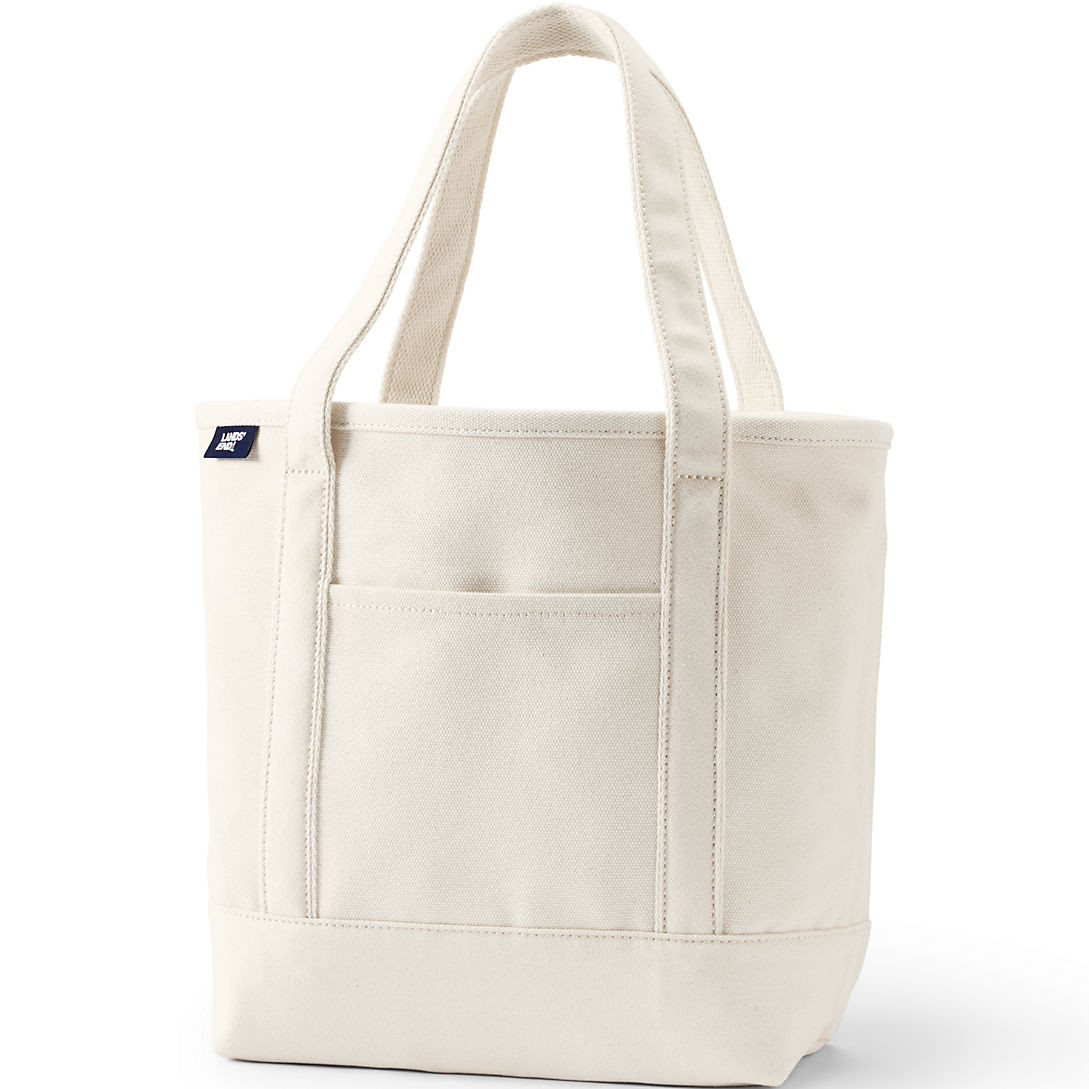 Medium Natural 5 Pocket Open Top Canvas Tote Bag | Lands' End (US)