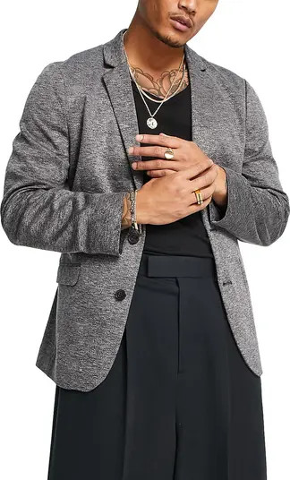 ASOS DESIGN Super Skinny Heathered Jersey Blazer | Nordstrom | Nordstrom