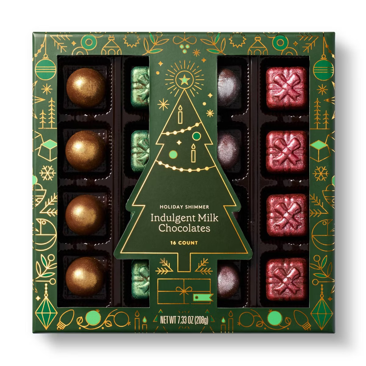 Shimmer Dusted Milk Christmas Chocolate Gift Box - 6.6oz/16ct - Favorite Day™ | Target