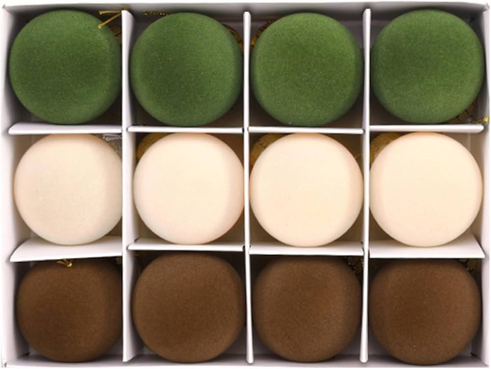Velvet Christmas Ornaments Set 12Pcs Flocked Balls Ornaments for Christmas Tree 2.4Inch Multi Col... | Amazon (US)