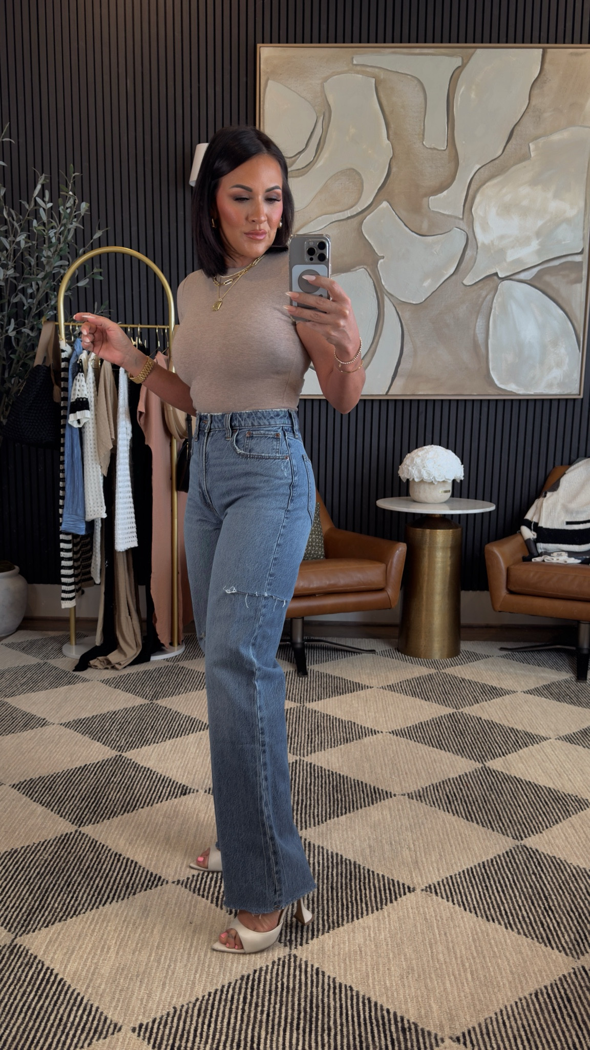 New favorite jeans from Abercrombie! 

I’m in a 25 curve love regular! 

I’m 5’2
130 lbs 
34 DD
25 in waist 

#LTKover40 #LTKstyletip