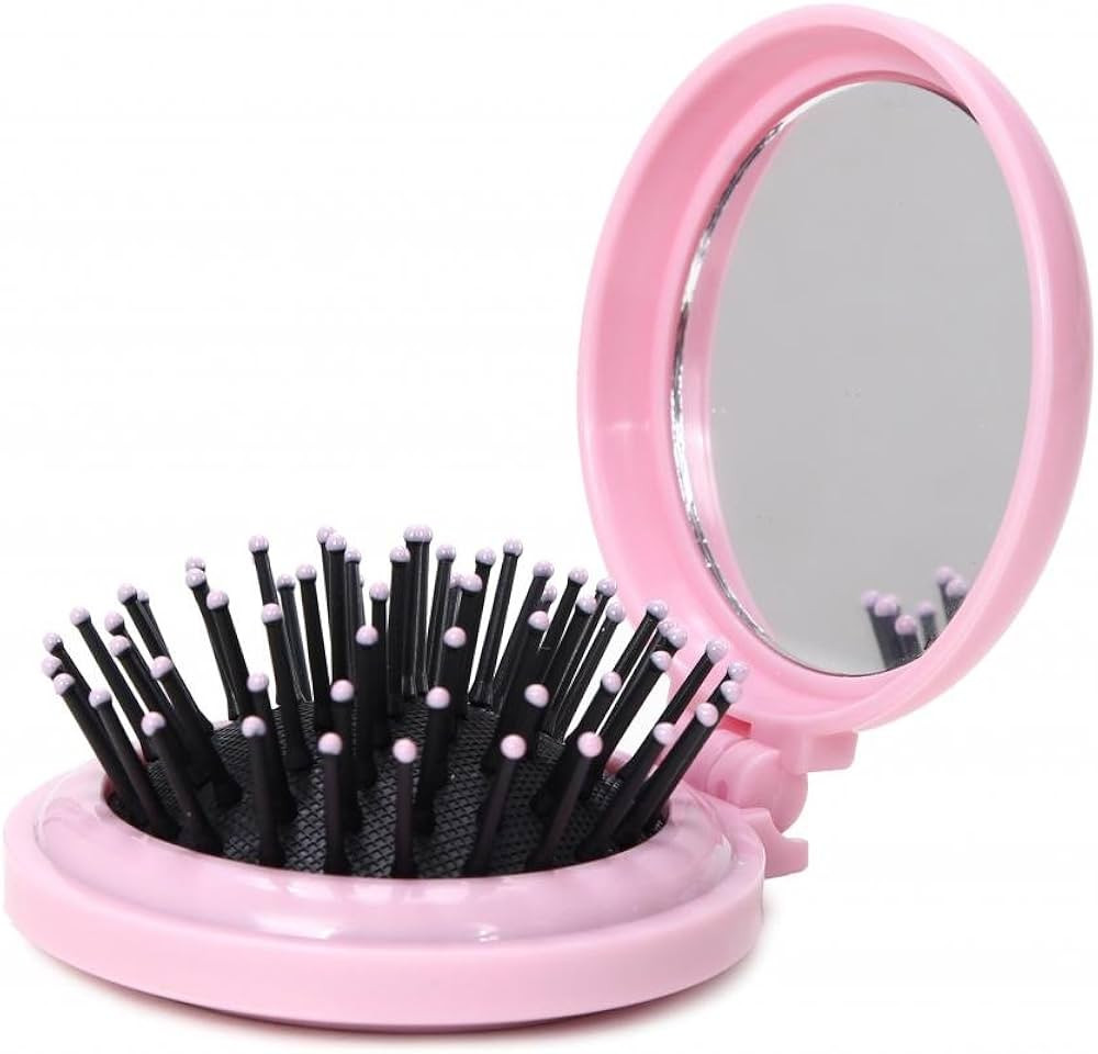 LOUISE MAELYS 1Pcs Folding Mini Pocket Hair Comb with Mirror Travel Set Gift Idea | Amazon (US)