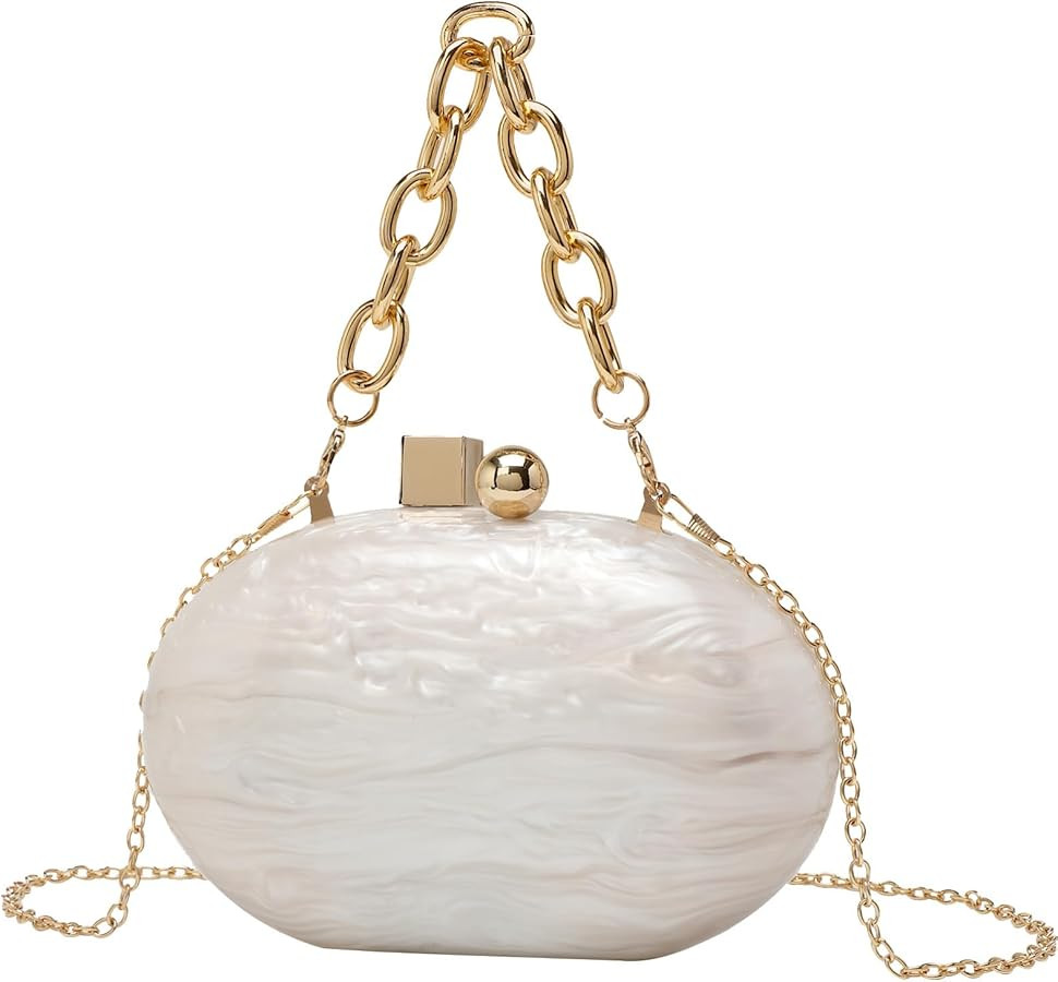 GSYPS Women Acrylic Clutch Purse Marble Evening Bag Glitter Acrylic Shoulder Handbag Wedding Part... | Amazon (UK)