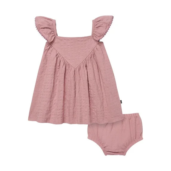Modern Moments by Gerber Baby Girl Flutter Sleeve Dress and Diaper Cover Outfit Set, 2-Piece, Siz... | Walmart (US)
